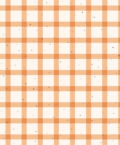 Jerseystof med orange og hvid ternet baggrund