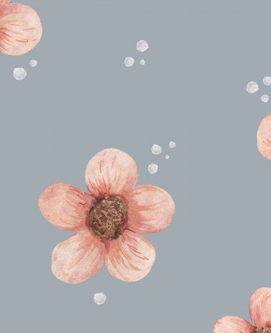 Panama a watercolor pattern of pink flowers on a gray background