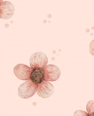 Musselin Aquarellblumen auf einem rosa Hintergrund