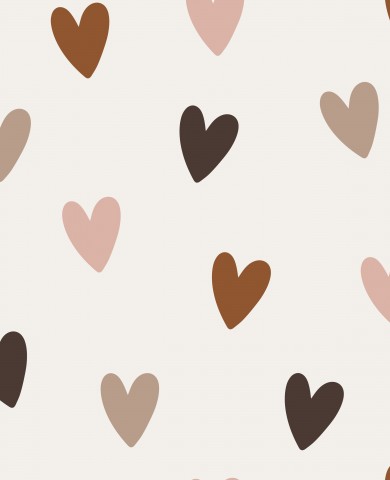 Muslinbruna och rosa hjärtan