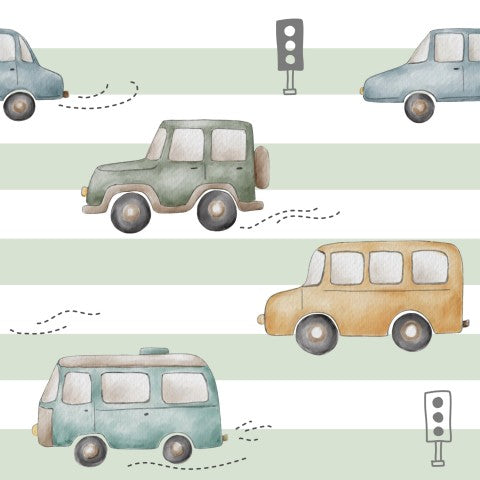 French Terry Autos, Lastwagen und Ampeln