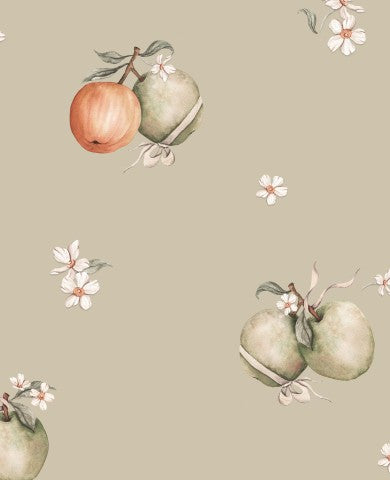 Mele e fiori in raso di cotone