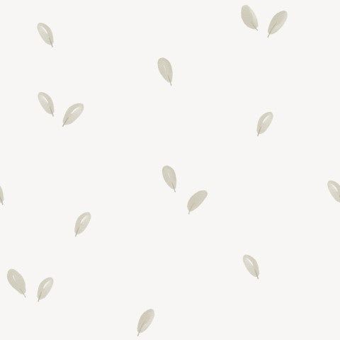 French Terry a pattern of leaves on a white background