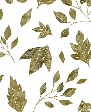 Satin cotton brown leaves