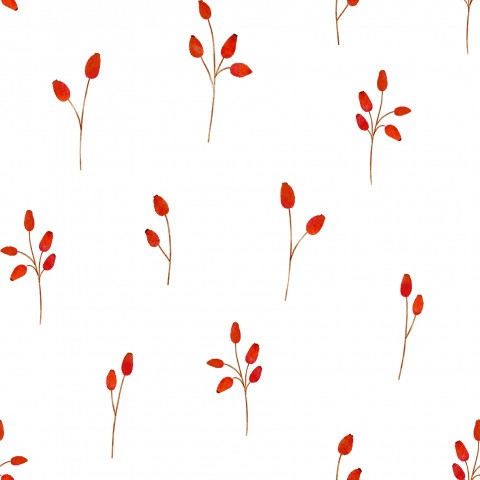Waterproof fabric red leaves on white background