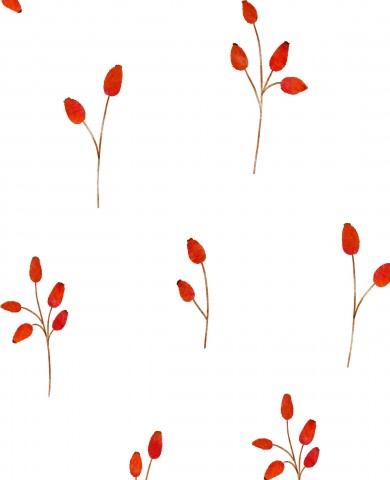 Waterproof fabric red leaves on white background