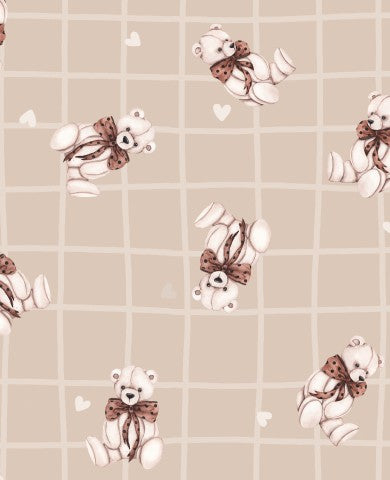 Vattentäta nallar av tyg på beige bakgrund