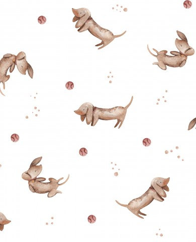 Waterproof fabric dachshunds on white background