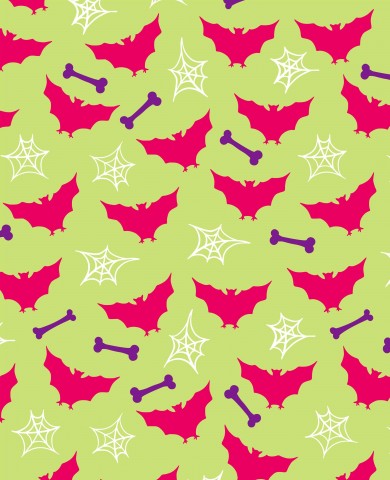 Panama bats and spiders on a green background