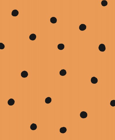 Waterproof fabric with a polka dot pattern on an orange background