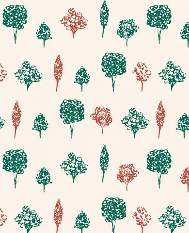 Waterproof fabric trees in red and green