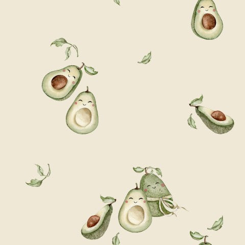 Patrón de jersey de aguacates sobre un fondo blanco.