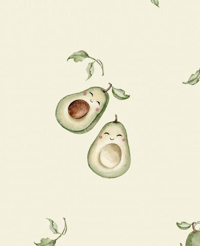 Satin Baumwolle zwei Avocados