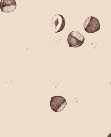 SoftShell pattern of nuts on a beige background