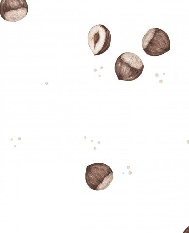 Rib Jersey Nüssen auf weißem Hintergrund