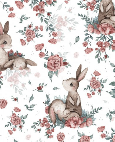 Satin cotton bunnies and flowers
