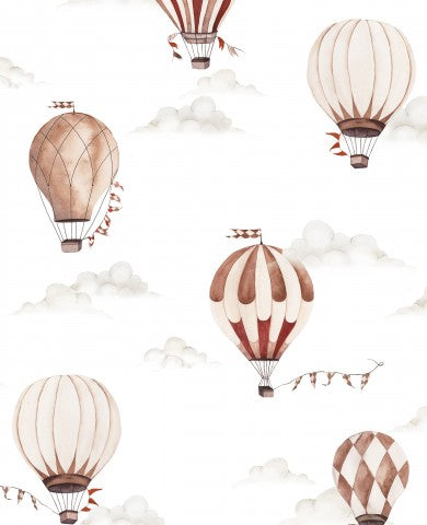 Rib Jersey Heißluftballons in Aquarell