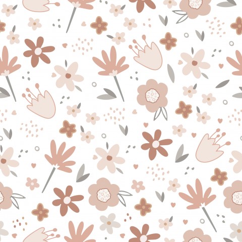 Jerseyblomster og blade på en hvid baggrund