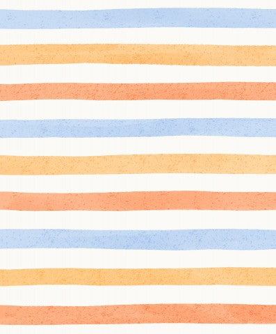 Wasserdichter Stoff ein orange, blau und weiß gestreiftes Muster