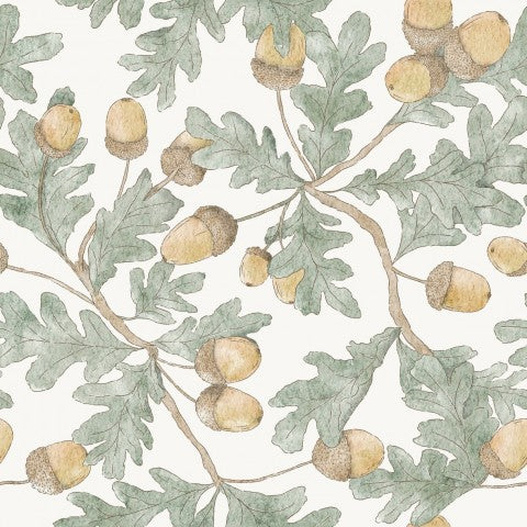 Jersey a watercolor wallpaper with acorns and leaves
