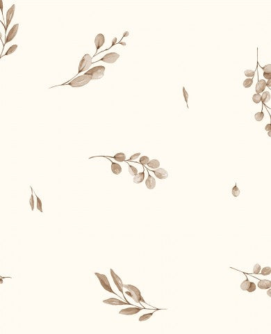 SoftShell pattern of brown leaves on a white background