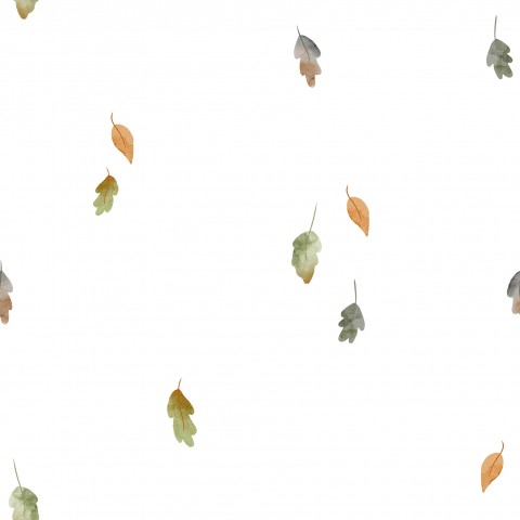 Satin cotton pattern of leaves on a white background