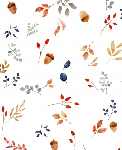 SoftShell watercolor leaves and acorns