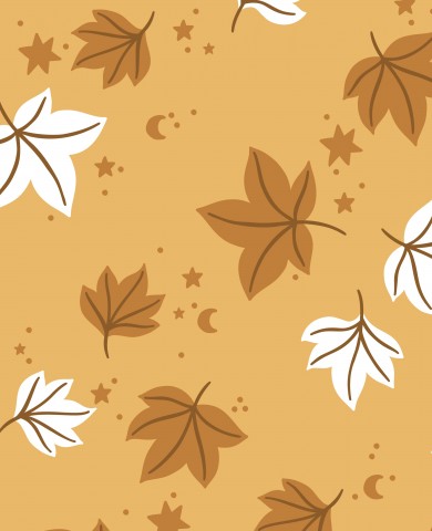 Tissu imperméable feuilles d'automne et étoiles