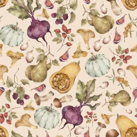 Syyspuutarhakankaasta valmistettu puuvillakangas – kirkas ja pehmeä! Ihanteellinen muotiasusteille, laukuille tai koristeille. Puuvillalaatu takaa kestävyyden ja