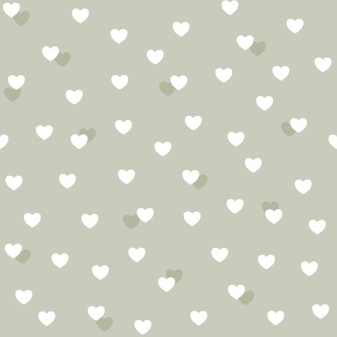 Jersey a pattern of white hearts on a grey background