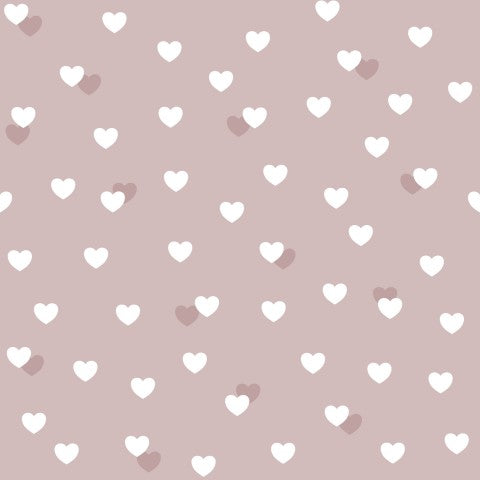 Jersey a pattern of hearts on a light pink background