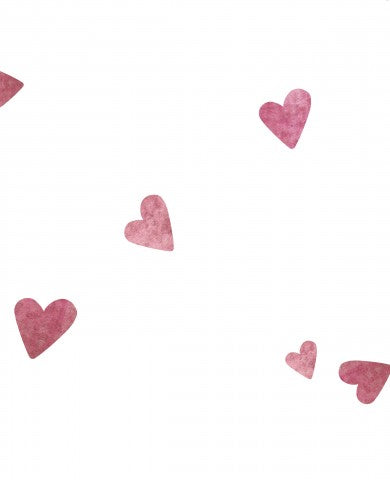 Muslin a group of pink hearts on a white background