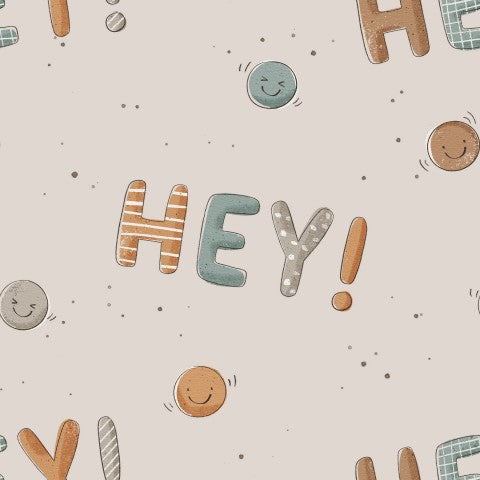 Tissu imperméable avec le mot « Hey » écrit dessus