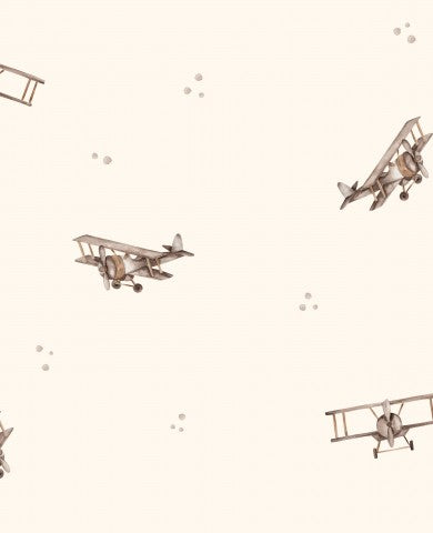 Musselin Muster von Flugzeugen, die am Himmel fliegen