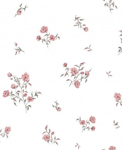 Muslin pink flowers on white