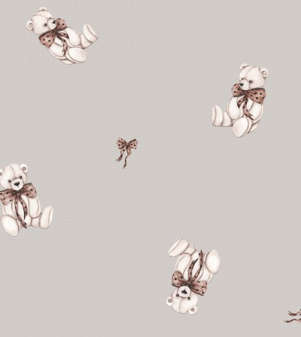 Panama pattern of teddy bears on a gray background
