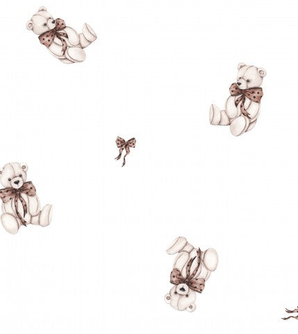 SoftShell pattern of teddy bears on a white background