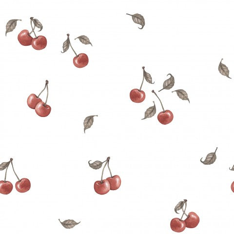 Musselin Kirschen auf weißem Hintergrund