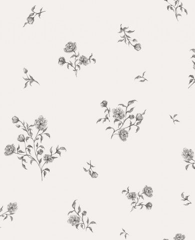 SoftShell ein schwarz-weißes florales Tapetenmuster