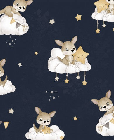 Muslin cute animals on clouds and stars