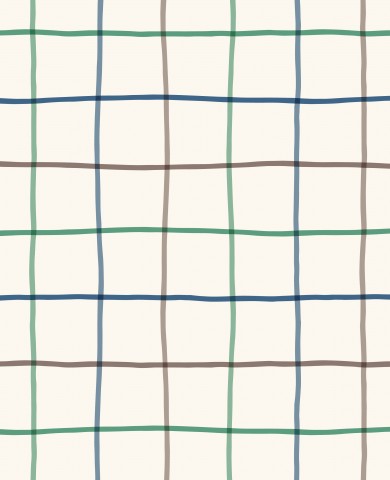 Tissu imperméable à carreaux verts, bleus et blancs