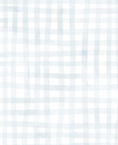French Terry einen hellblau-weiß karierten Hintergrund