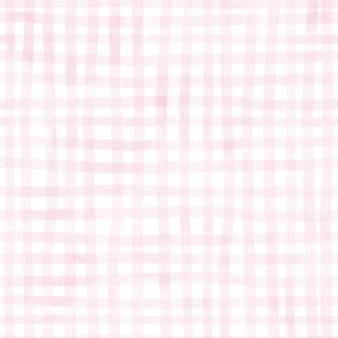 Ribjersey med en pink og hvid ginghamstofbaggrund
