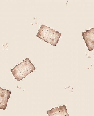 Patrón de felpa francesa de galletas sobre un fondo beige