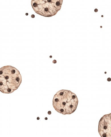 Muslin watercolor pattern with chocolate cookies