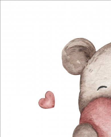 SoftShell a watercolor illustration of a teddy bear holding a heart