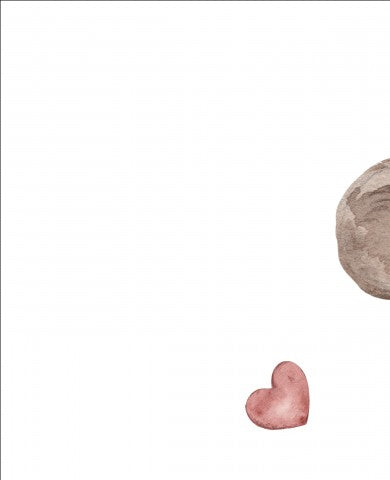 Panama un'illustrazione ad acquerello di un orsacchiotto che tiene un cuore