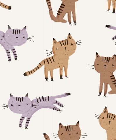 Satin cotton cats on white background