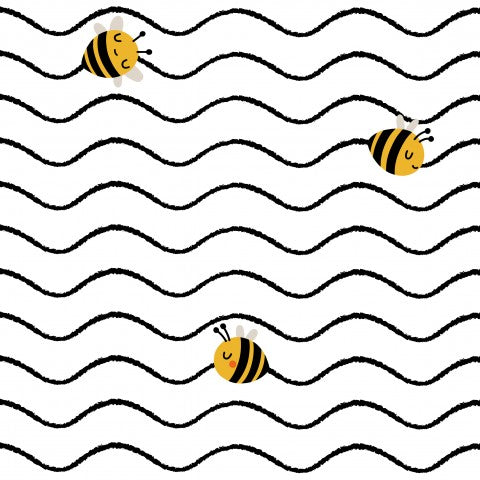 Musselin Bienen auf weißem Hintergrund