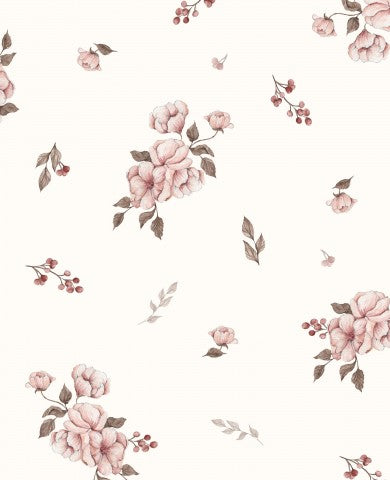 Jersey rosa Blumen auf weißem Hintergrund